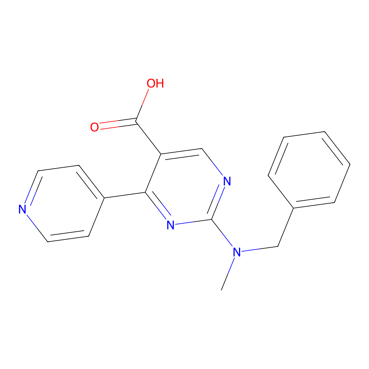 2-[Benzyl(methyl)amino]-4-(pyridin-4-yl)pyrimidine-5-carboxylic acid molecular structure, CAS 1775440-77-1