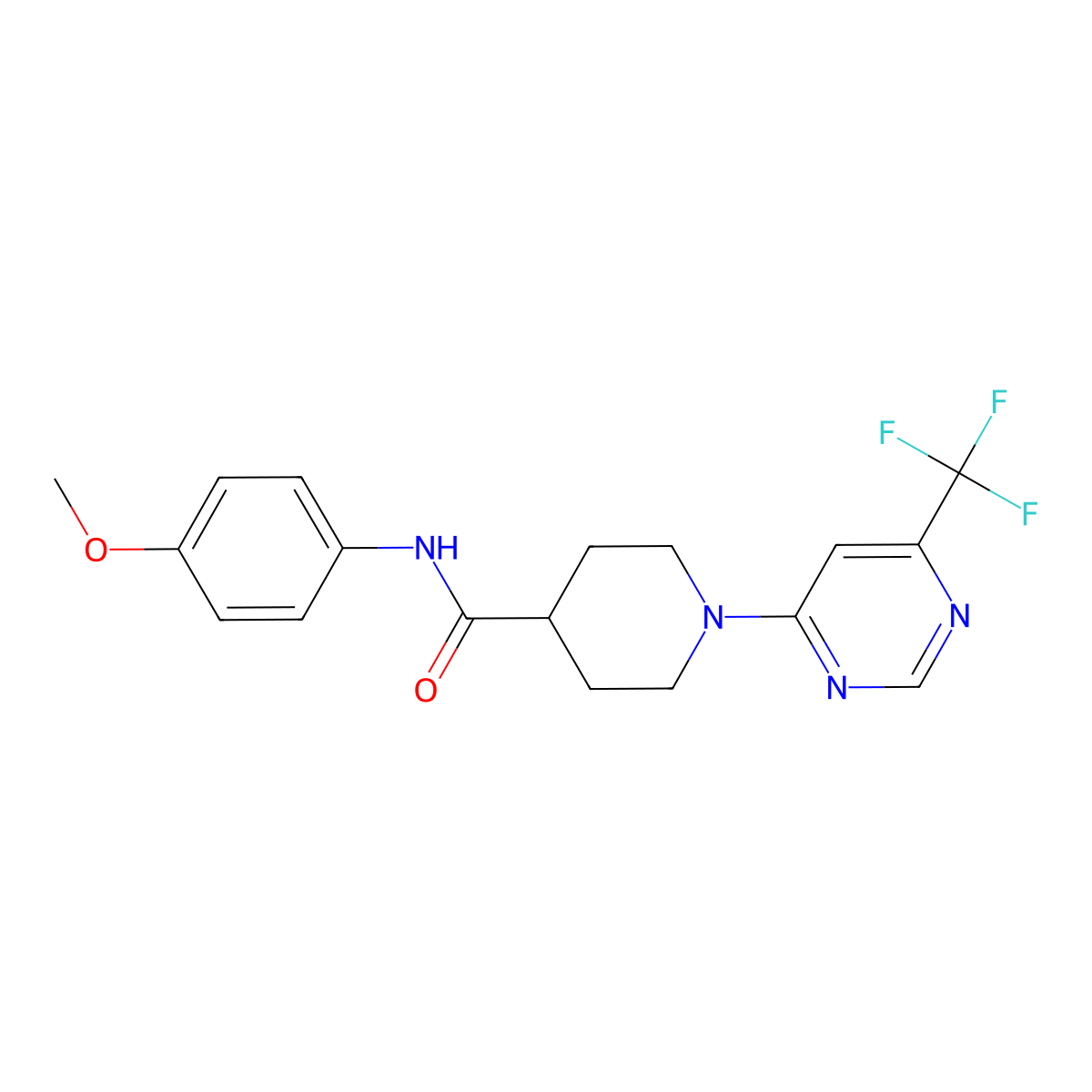 N-(4-methoxyphenyl)-1-[6-(trifluoromethyl)pyrimidin-4-yl]piperidine-4-carboxamide molecular structure, CAS 1775443-54-3