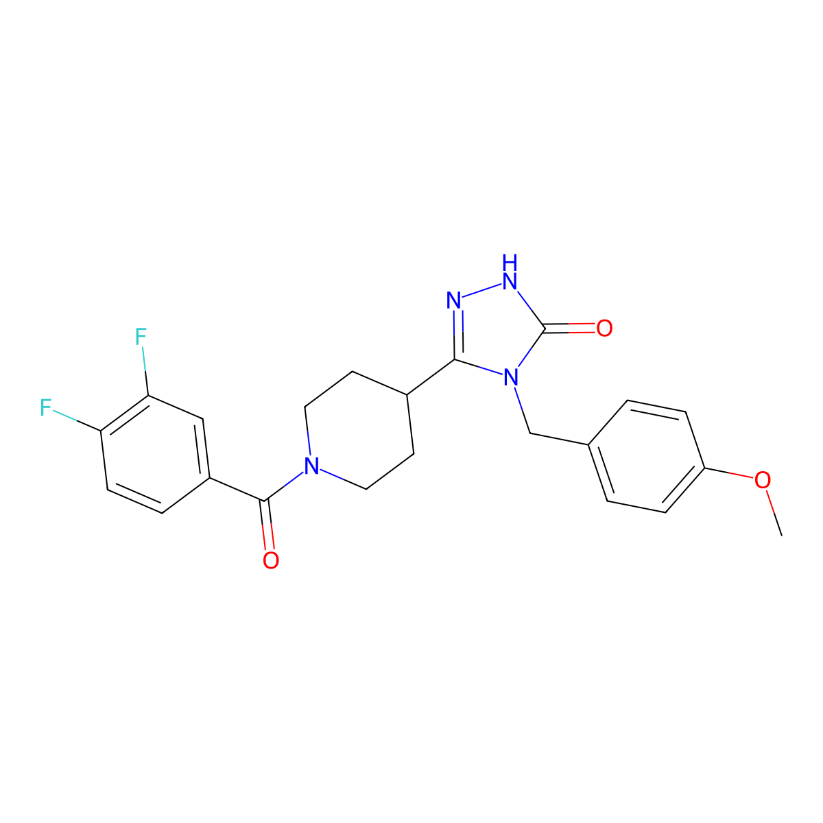 5-[1-(3,4-difluorobenzoyl)piperidin-4-yl]-4-(4-methoxybenzyl)-2,4-dihydro-3H-1,2,4-triazol-3-one molecular structure, CAS 1775444-57-9
