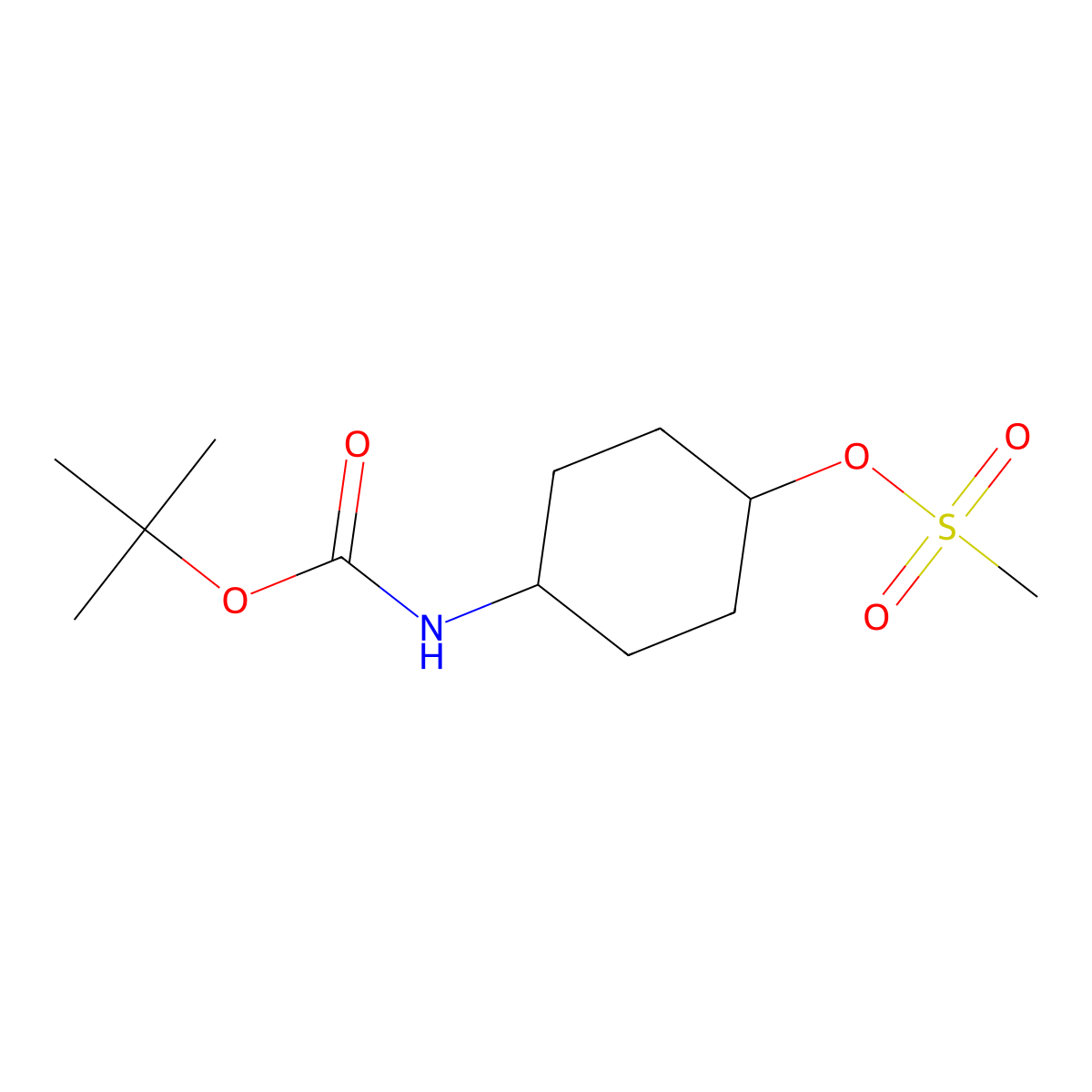 trans-4-(Boc-amino)cyclohexyl methanesulfonate molecular structure, CAS 177545-89-0
