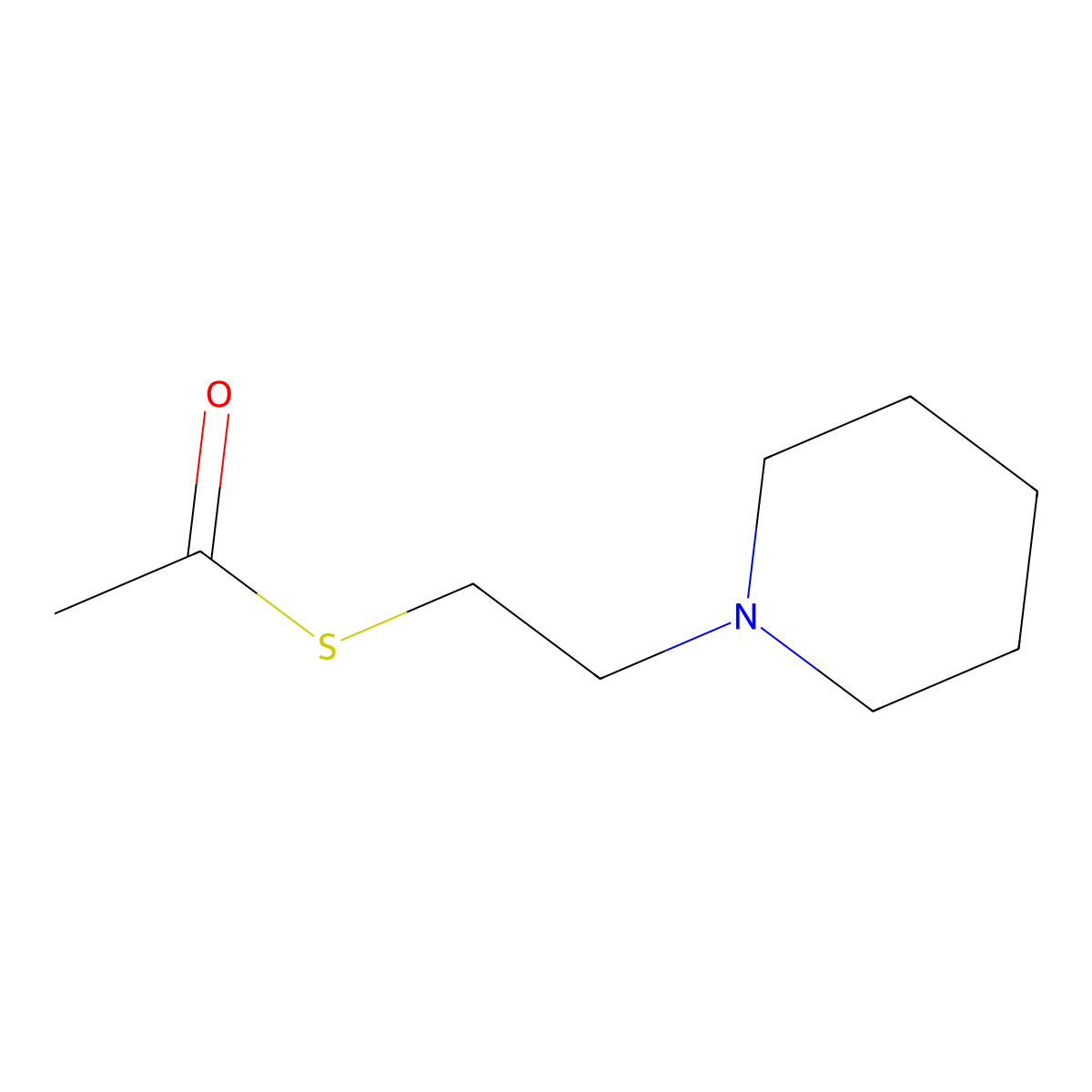 S-[2-(1-Piperidinyl)ethyl] ethanethioate molecular structure, CAS 177545-96-9