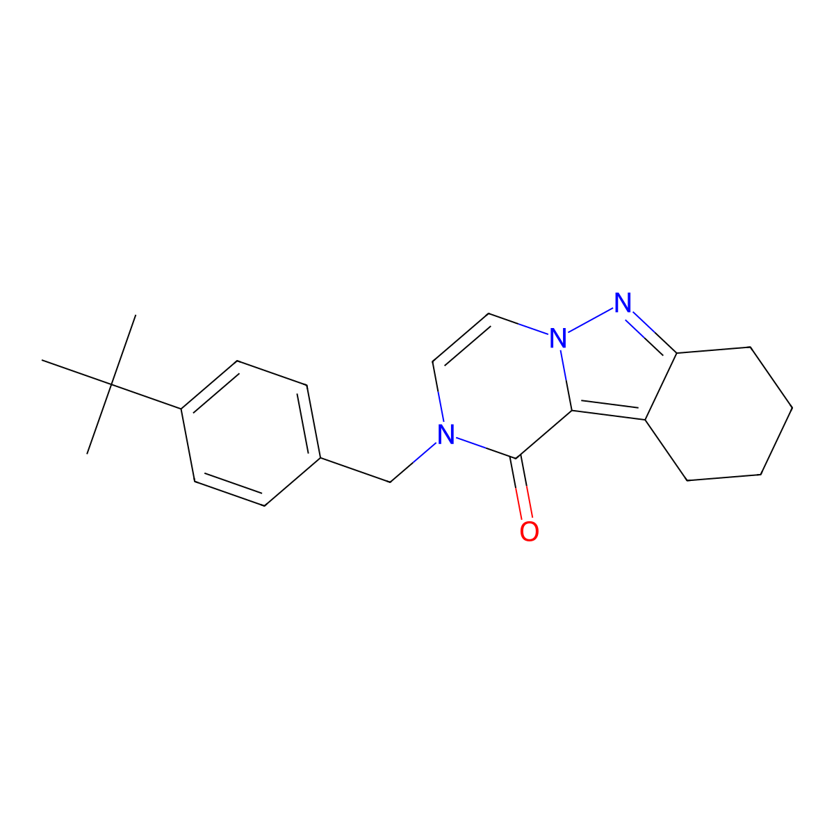 2-[(4-tert-butylphenyl)methyl]-1H,2H,7H,8H,9H,10H-pyrazino[1,2-b]indazol-1-one molecular structure, CAS 1775452-23-7
