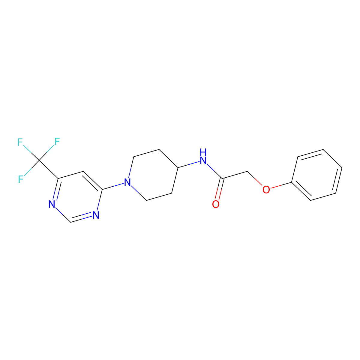 2-phenoxy-N-{1-[6-(trifluoromethyl)pyrimidin-4-yl]piperidin-4-yl}acetamide molecular structure, CAS 1775452-41-9