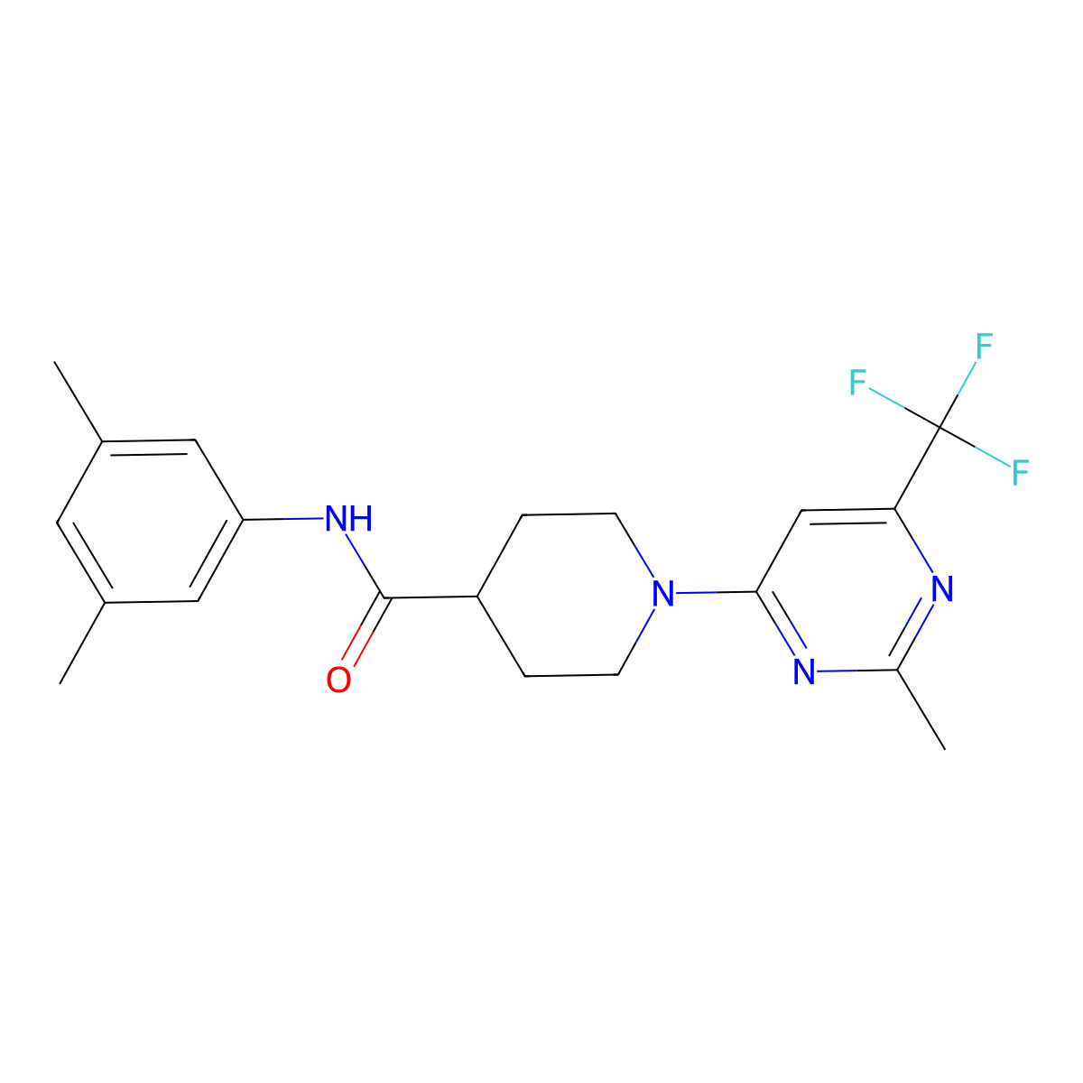 N-(3,5-dimethylphenyl)-1-[2-methyl-6-(trifluoromethyl)pyrimidin-4-yl]piperidine-4-carboxamide molecular structure, CAS 1775452-71-5