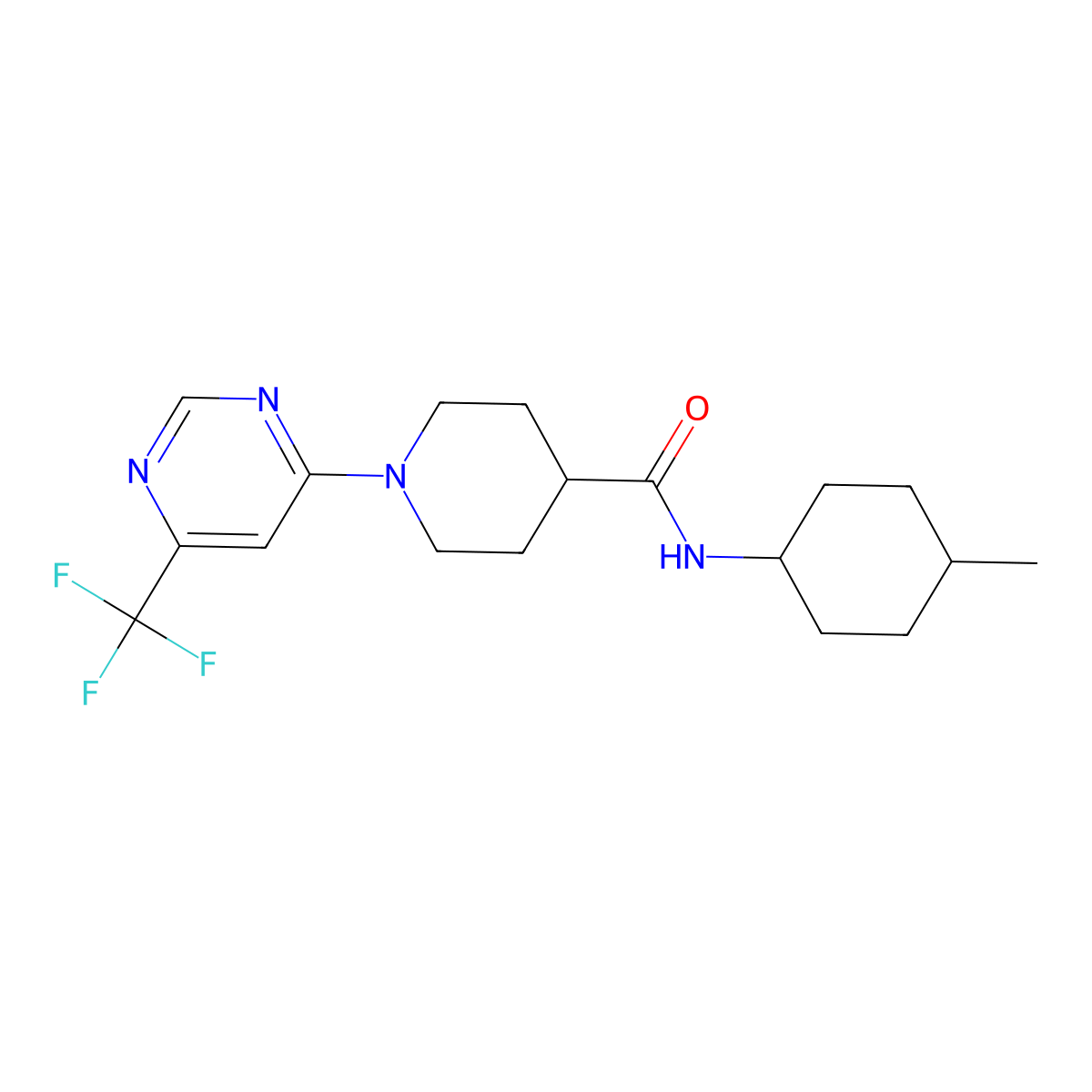 N-(4-methylcyclohexyl)-1-[6-(trifluoromethyl)pyrimidin-4-yl]piperidine-4-carboxamide molecular structure, CAS 1775452-77-1