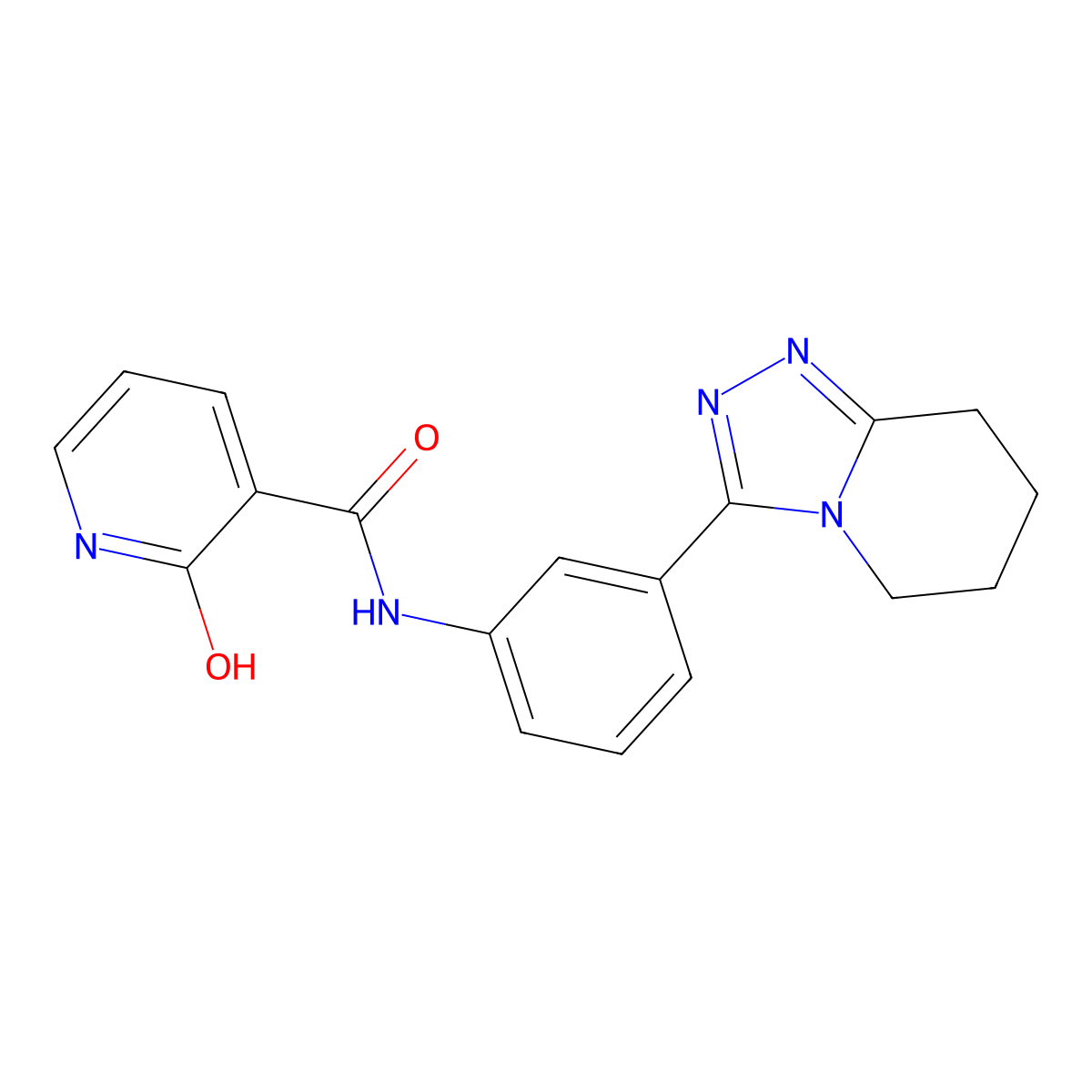 2-hydroxy-N-[3-(5,6,7,8-tetrahydro[1,2,4]triazolo[4,3-a]pyridin-3-yl)phenyl]nicotinamide molecular structure, CAS 1775454-12-0