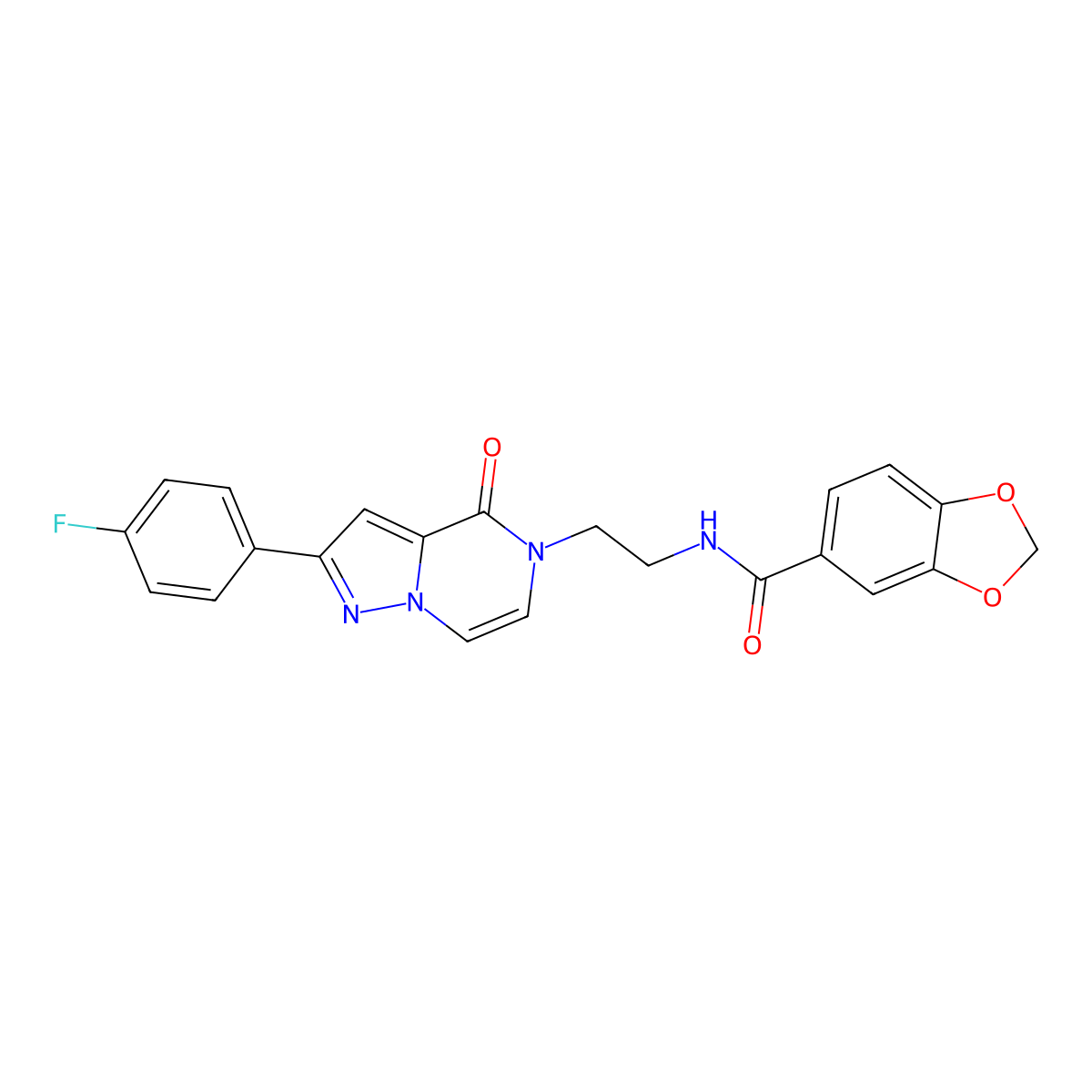 N-{2-[2-(4-Fluorophenyl)-4-oxo-4H,5H-pyrazolo[1,5-A]pyrazin-5-YL]ethyl}-2H-1,3-benzodioxole-5-carboxamide molecular structure, CAS 1775454-30-2
