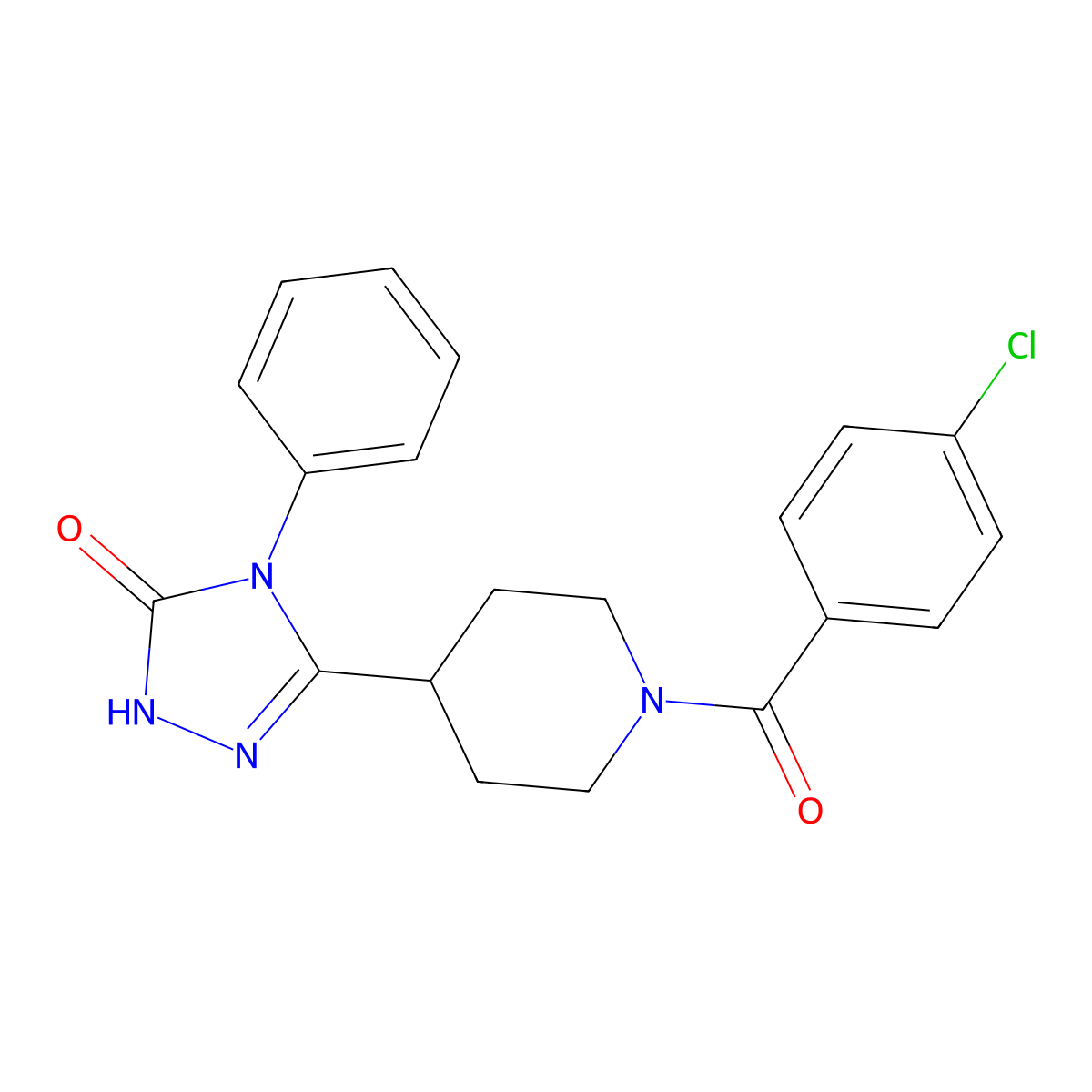 5-[1-(4-chlorobenzoyl)piperidin-4-yl]-4-phenyl-2,4-dihydro-3H-1,2,4-triazol-3-one molecular structure, CAS 1775454-98-2