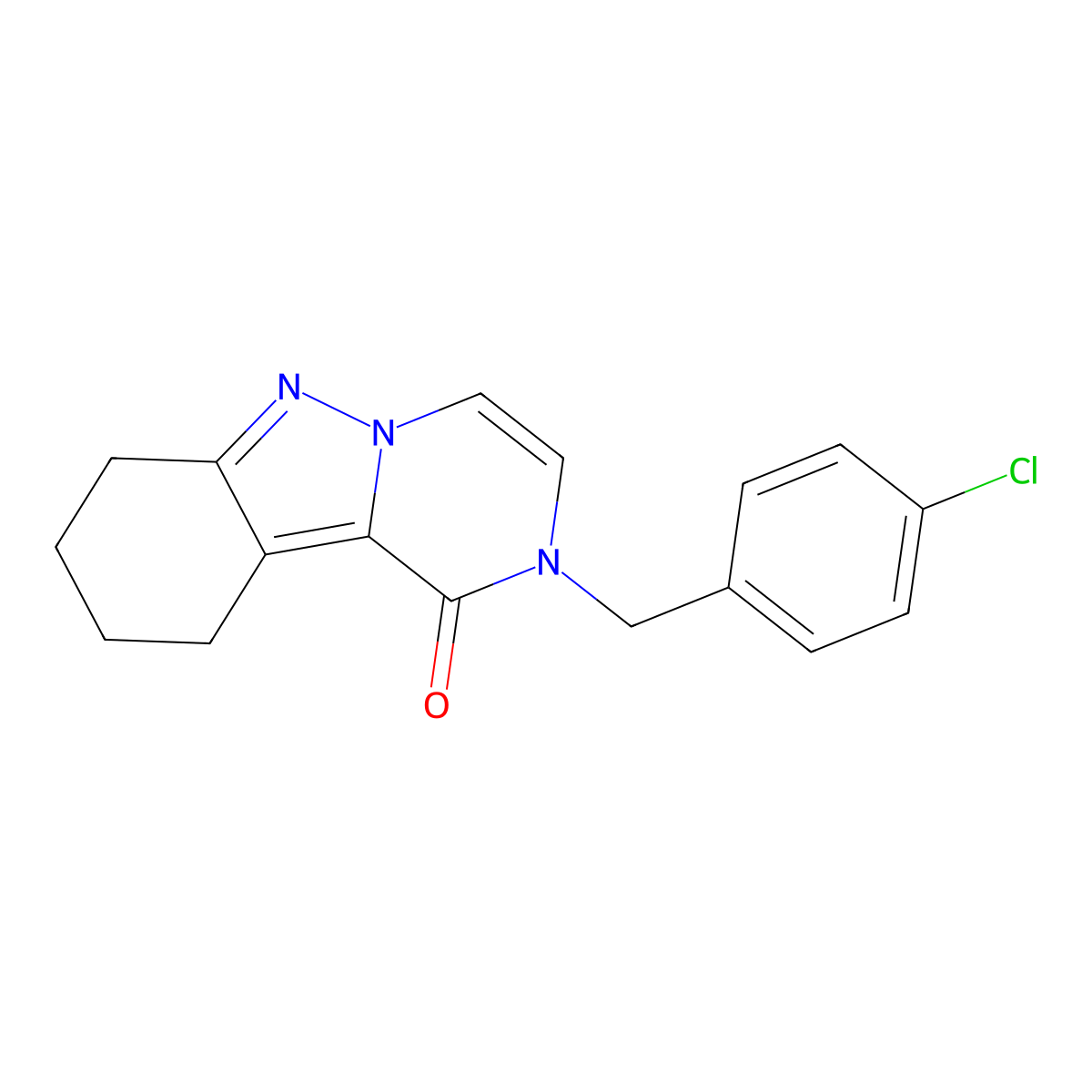2-[(4-chlorophenyl)methyl]-1H,2H,7H,8H,9H,10H-pyrazino[1,2-b]indazol-1-one molecular structure, CAS 1775458-12-2