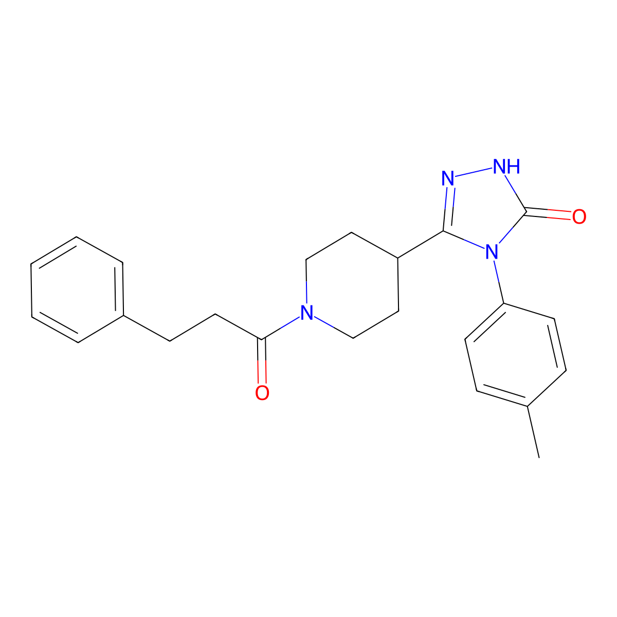 4-(4-methylphenyl)-5-[1-(3-phenylpropanoyl)piperidin-4-yl]-2,4-dihydro-3H-1,2,4-triazol-3-one molecular structure, CAS 1775459-00-1
