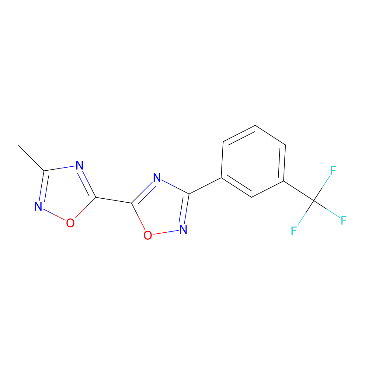 3-Methyl-3'-[3-(trifluoromethyl)phenyl]-5,5'-bi-1,2,4-oxadiazole molecular structure, CAS 1775462-06-0