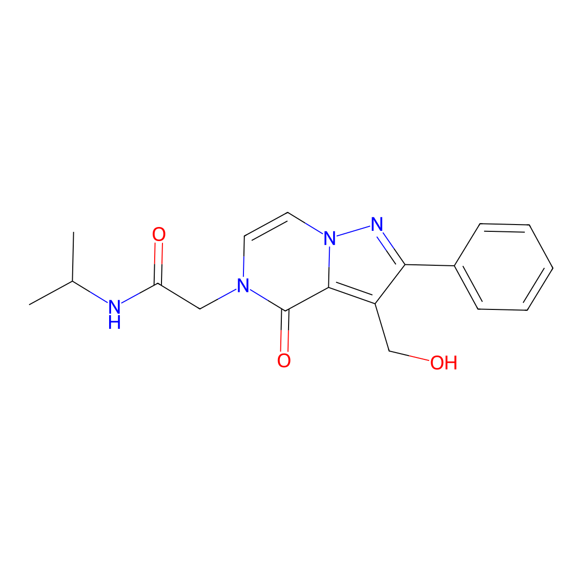 2-[3-(hydroxymethyl)-4-oxo-2-phenylpyrazolo[1,5-a]pyrazin-5(4H)-yl]-N-isopropylacetamide molecular structure, CAS 1775462-78-6