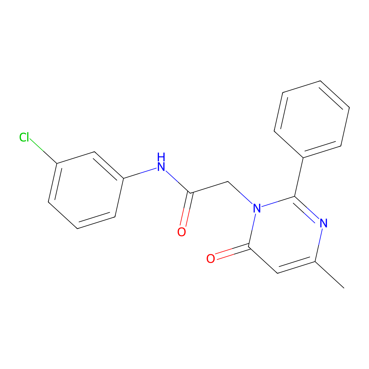 N-(3-Chlorophenyl)-2-(4-methyl-6-oxo-2-phenyl-1,6-dihydropyrimidin-1-YL)acetamide molecular structure, CAS 1775463-10-9