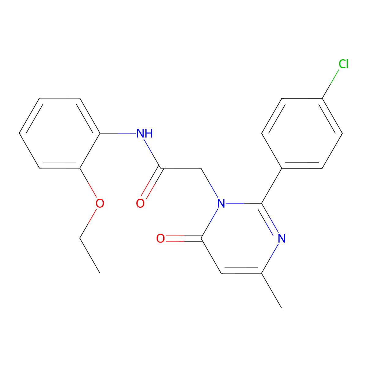 2-[2-(4-Chlorophenyl)-4-methyl-6-oxo-1,6-dihydropyrimidin-1-YL]-N-(2-ethoxyphenyl)acetamide molecular structure, CAS 1775463-25-6