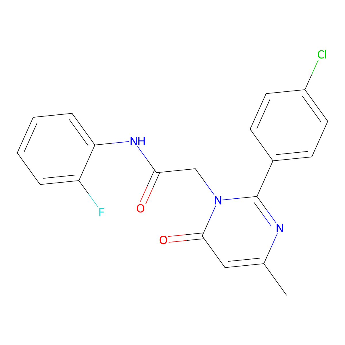 2-[2-(4-Chlorophenyl)-4-methyl-6-oxopyrimidin-1-YL]-N-(2-fluorophenyl)acetamide molecular structure, CAS 1775463-32-5