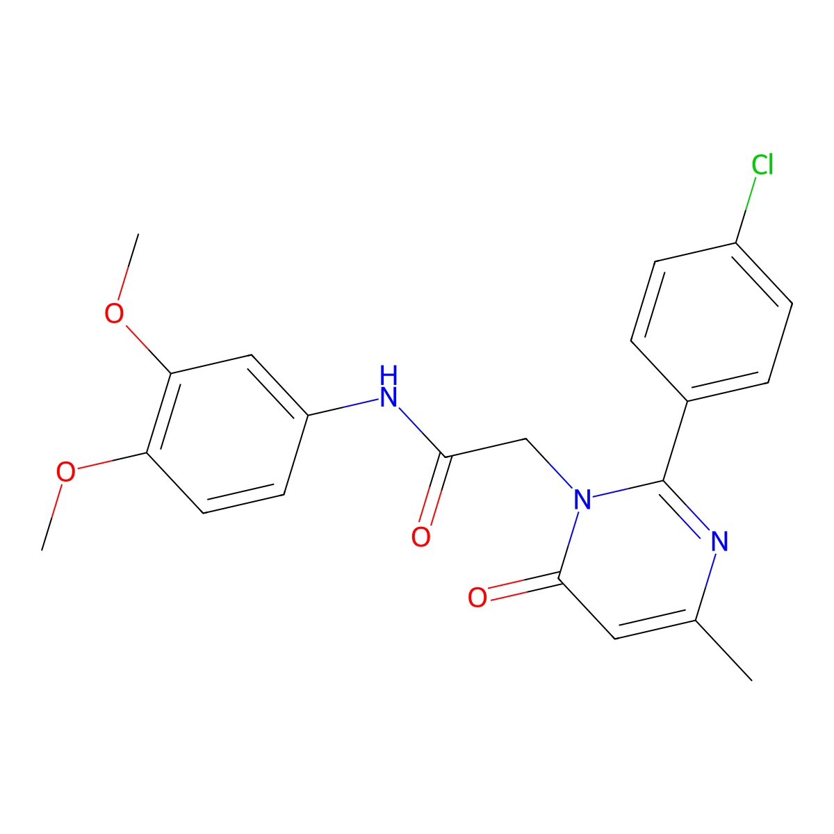2-[2-(4-Chlorophenyl)-4-methyl-6-oxopyrimidin-1-YL]-N-(3,4-dimethoxyphenyl)acetamide molecular structure, CAS 1775463-47-2