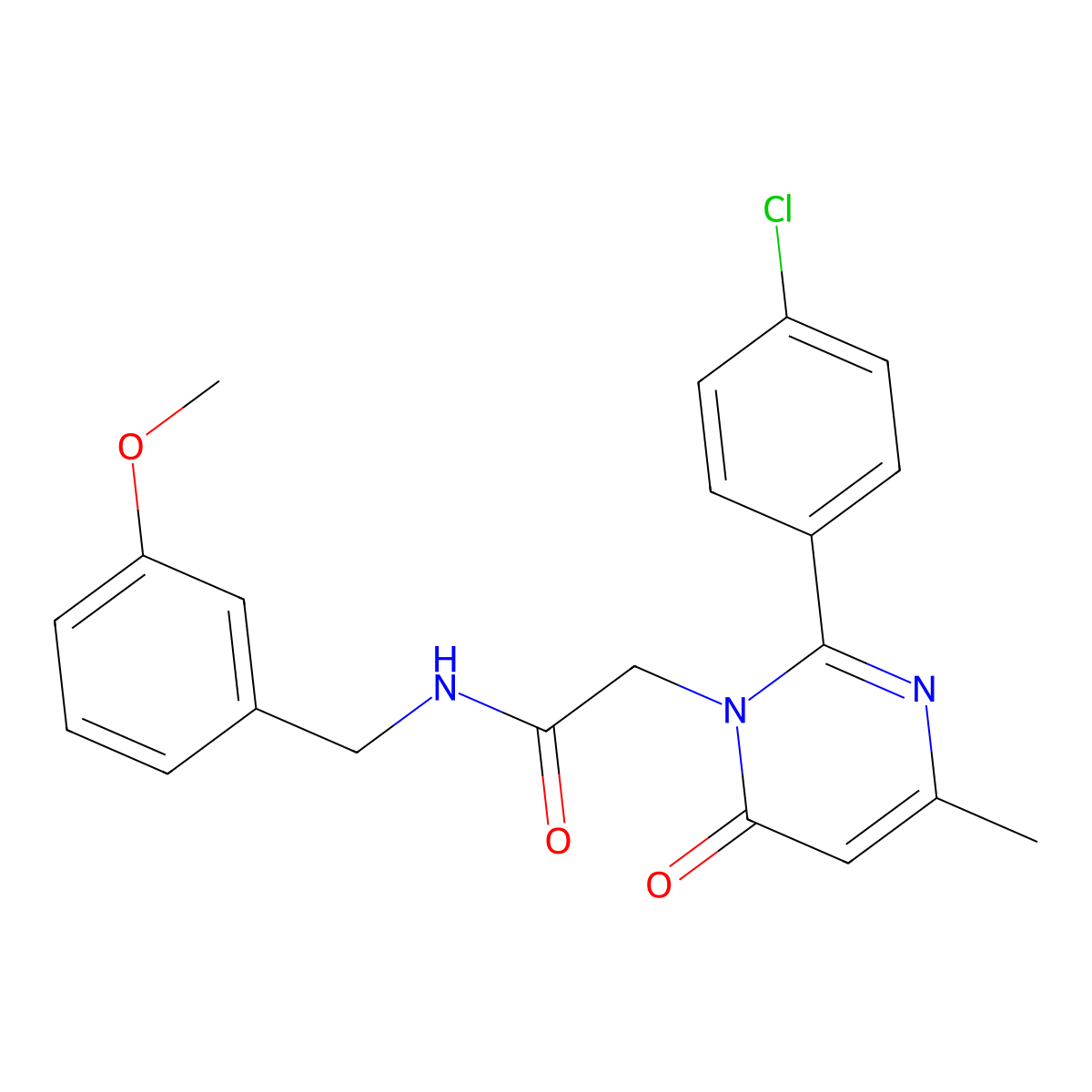 2-[2-(4-Chlorophenyl)-4-methyl-6-oxo-1,6-dihydropyrimidin-1-YL]-N-[(3-methoxyphenyl)methyl]acetamide molecular structure, CAS 1775463-52-9