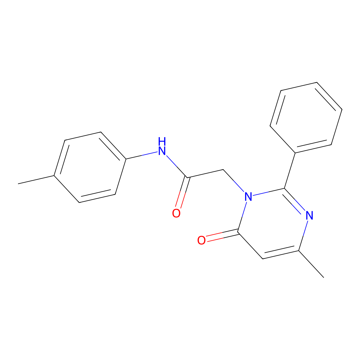 2-(4-Methyl-6-oxo-2-phenyl-1,6-dihydropyrimidin-1-YL)-N-(4-methylphenyl)acetamide molecular structure, CAS 1775464-39-5