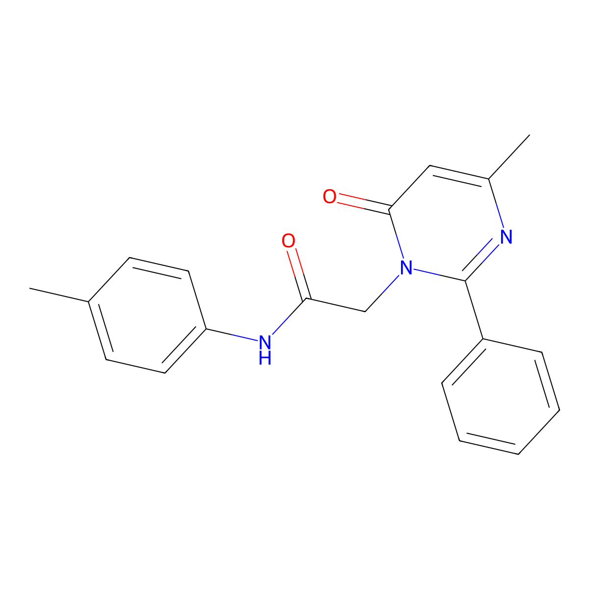 2-(4-Methyl-6-oxo-2-phenyl-1,6-dihydropyrimidin-1-YL)-N-(4-methylphenyl)acetamide molecular structure, CAS 1775464-39-5