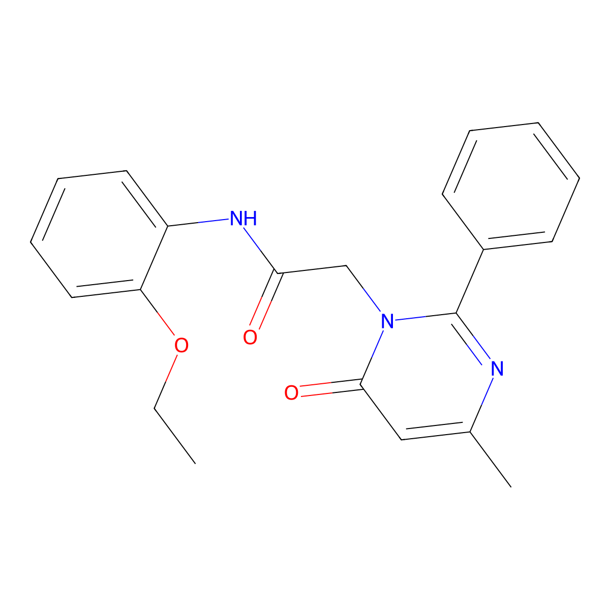 N-(2-Ethoxyphenyl)-2-(4-methyl-6-oxo-2-phenyl-1,6-dihydropyrimidin-1-YL)acetamide molecular structure, CAS 1775464-98-6