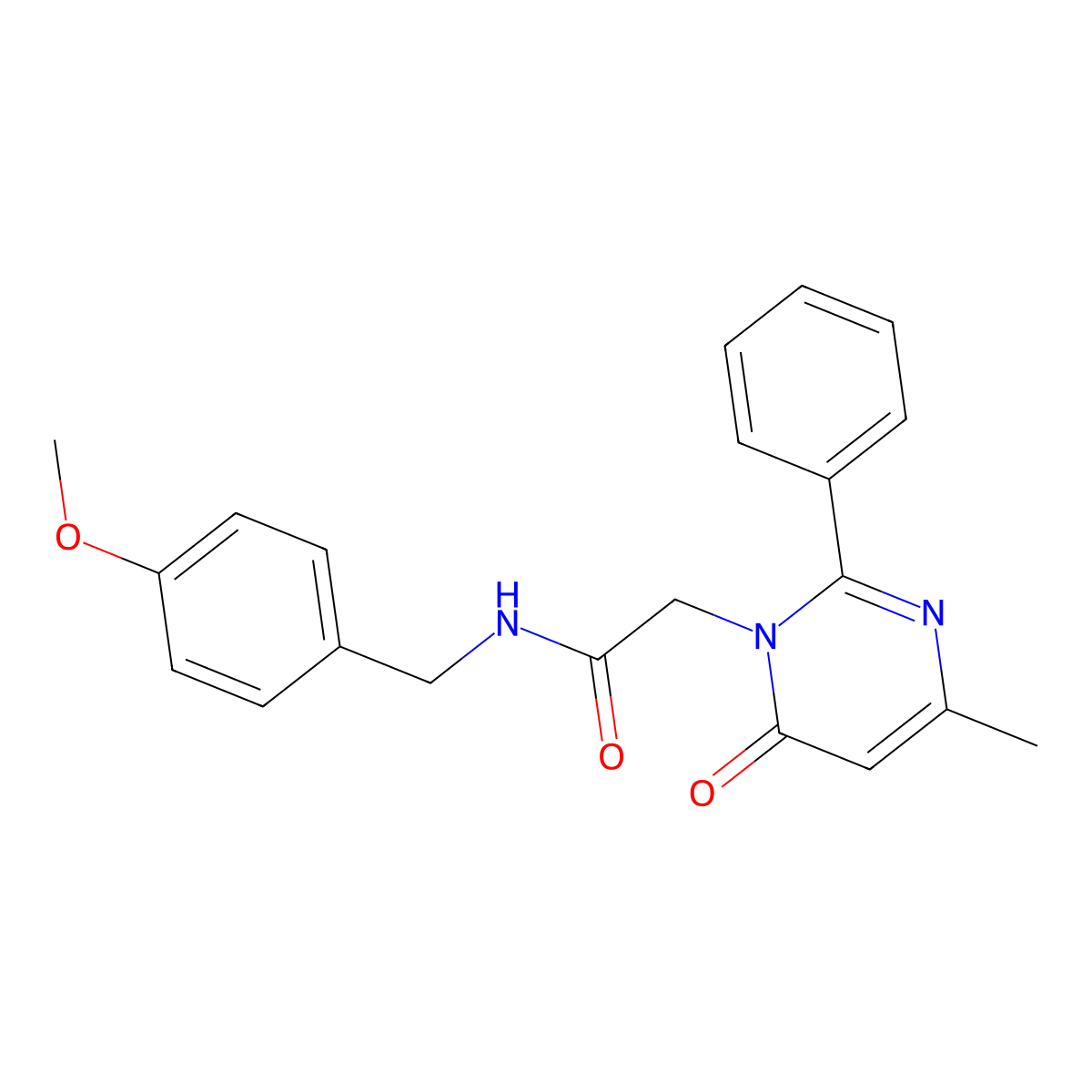 N-[(4-Methoxyphenyl)methyl]-2-(4-methyl-6-oxo-2-phenyl-1,6-dihydropyrimidin-1-YL)acetamide molecular structure, CAS 1775465-06-9