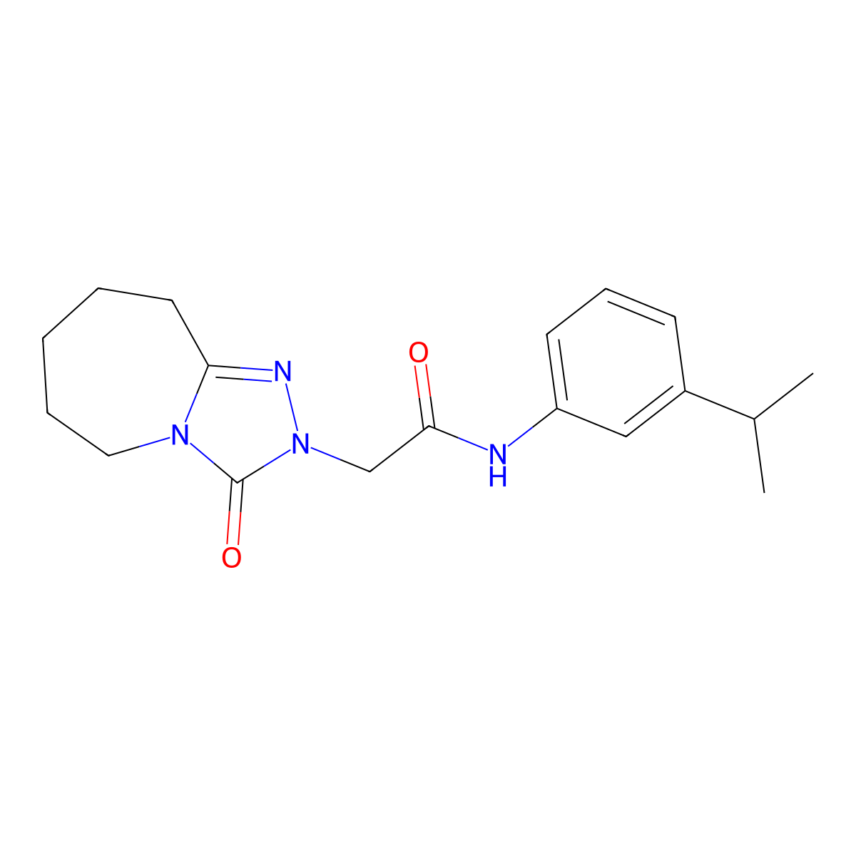 2-{3-Oxo-2H,3H,5H,6H,7H,8H,9H-[1,2,4]triazolo[4,3-A]azepin-2-YL}-N-[3-(propan-2-YL)phenyl]acetamide molecular structure, CAS 1775465-51-4
