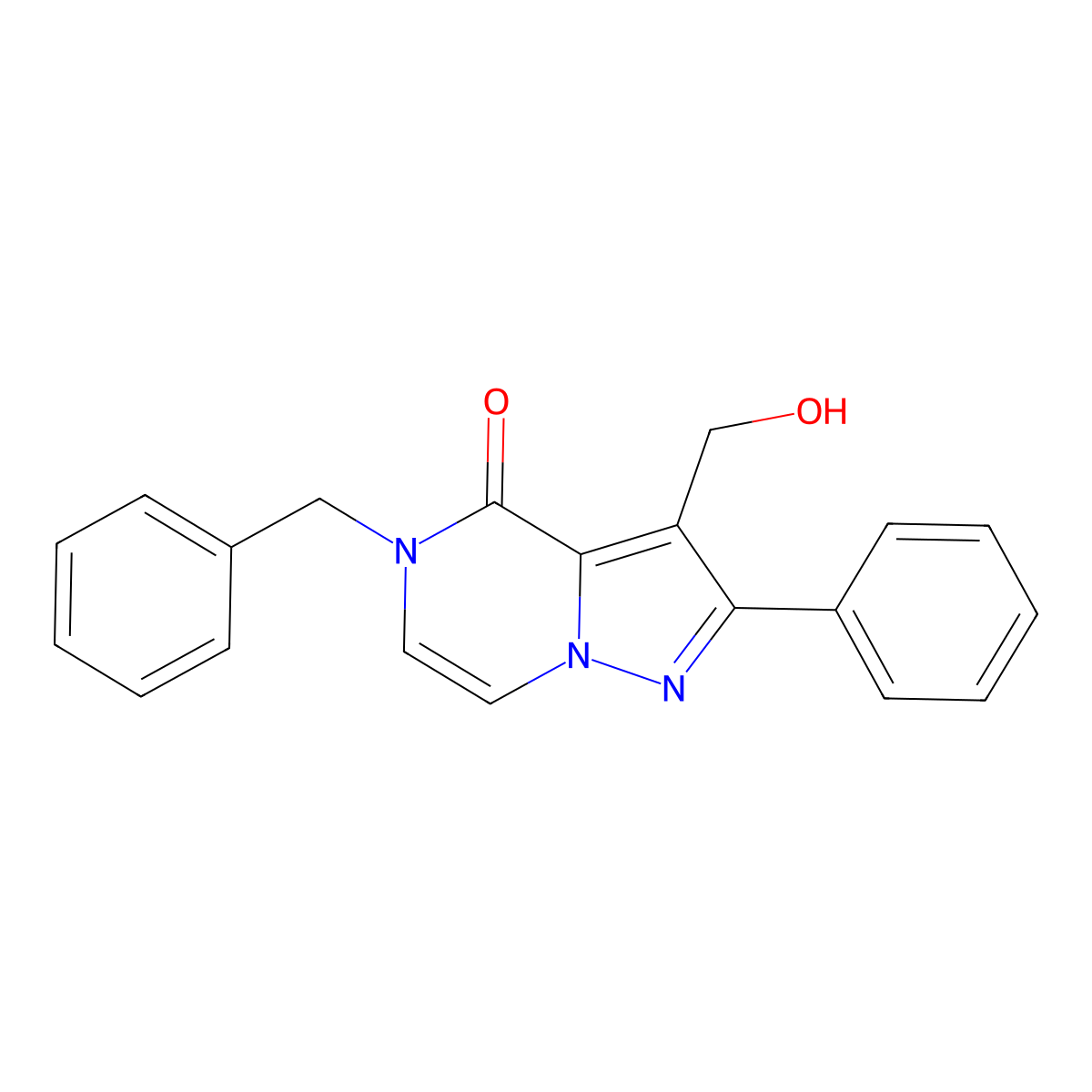 5-benzyl-3-(hydroxymethyl)-2-phenylpyrazolo[1,5-a]pyrazin-4(5H)-one molecular structure, CAS 1775466-02-8