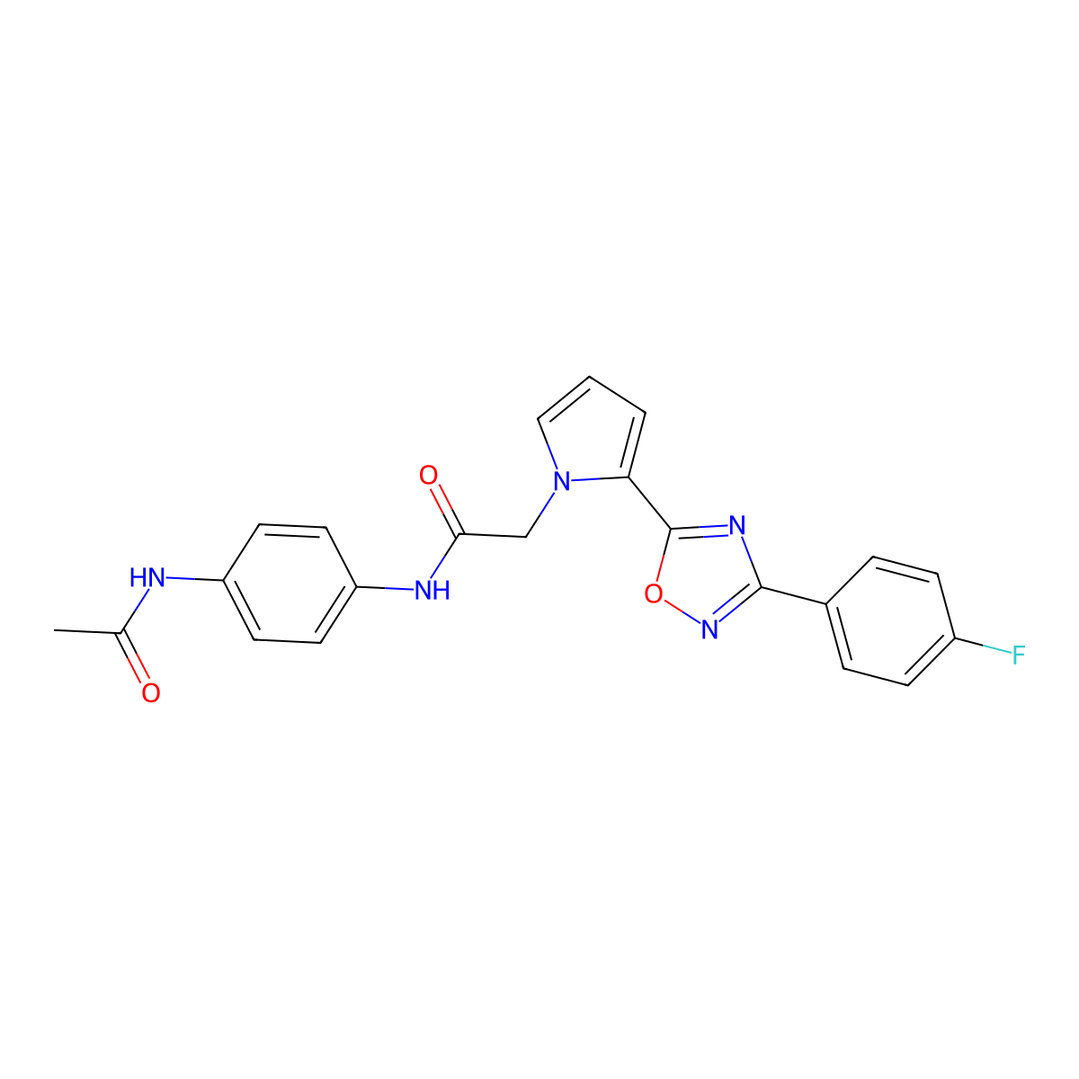 N-(4-Acetamidophenyl)-2-{2-[3-(4-fluorophenyl)-1,2,4-oxadiazol-5-YL]-1H-pyrrol-1-YL}acetamide molecular structure, CAS 1775466-27-7