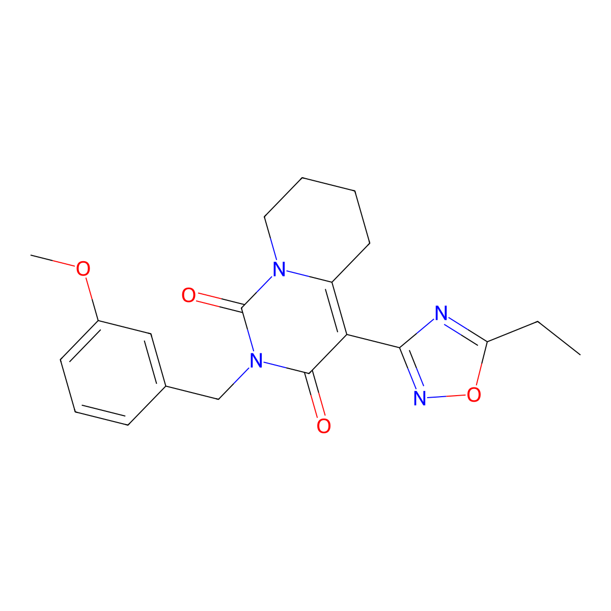 4-(5-ethyl-1,2,4-oxadiazol-3-yl)-2-(3-methoxybenzyl)-5,6,7,8-tetrahydro-1H-pyrido[1,2-c]pyrimidine-1,3(2H)-dione molecular structure, CAS 1775468-57-9