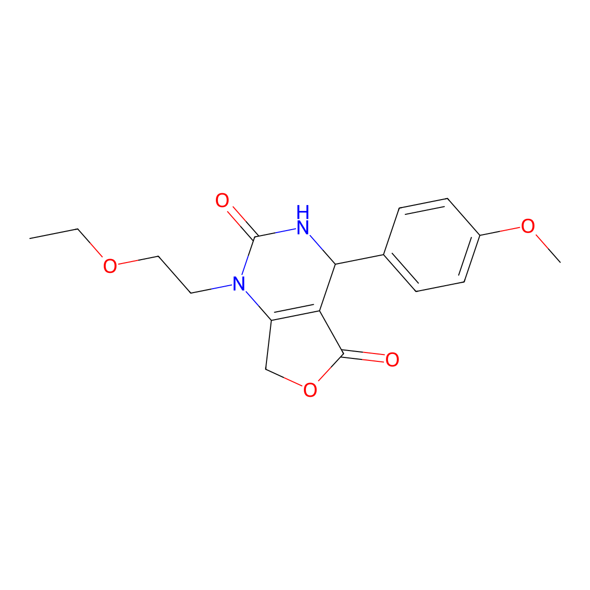 1-(2-ethoxyethyl)-4-(4-methoxyphenyl)-4,7-dihydrofuro[3,4-d]pyrimidine-2,5(1H,3H)-dione molecular structure, CAS 1775470-79-5