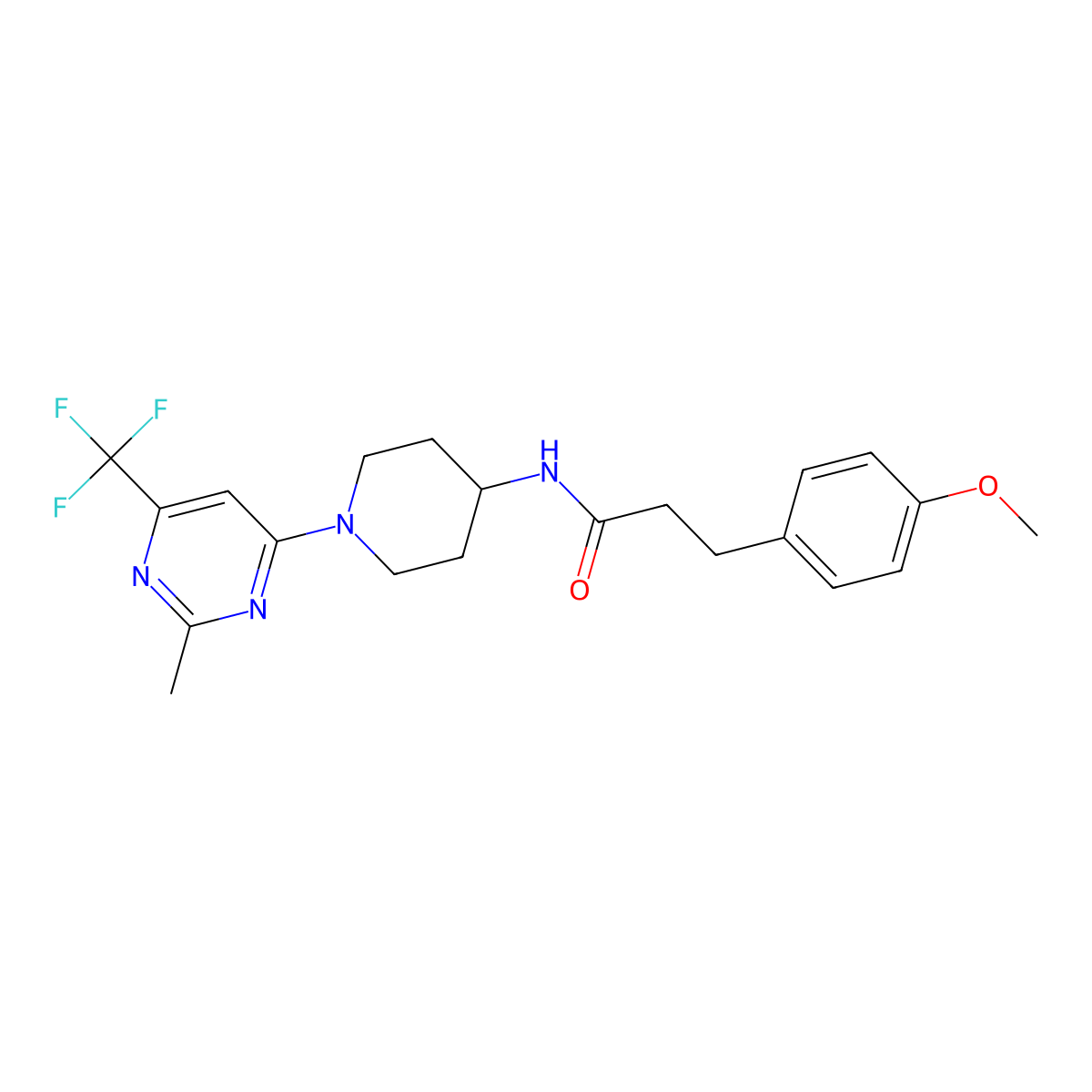 3-(4-methoxyphenyl)-N-{1-[2-methyl-6-(trifluoromethyl)pyrimidin-4-yl]piperidin-4-yl}propanamide molecular structure, CAS 1775470-87-5