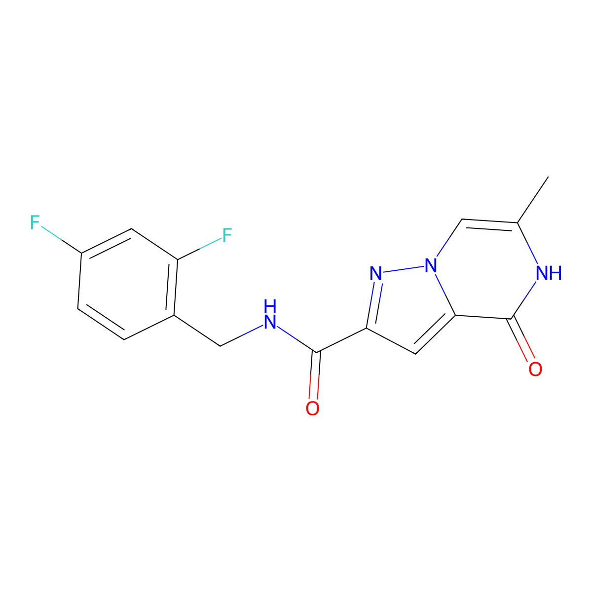 N-(2,4-difluorobenzyl)-6-methyl-4-oxo-4,5-dihydropyrazolo[1,5-a]pyrazine-2-carboxamide molecular structure, CAS 1775470-97-7