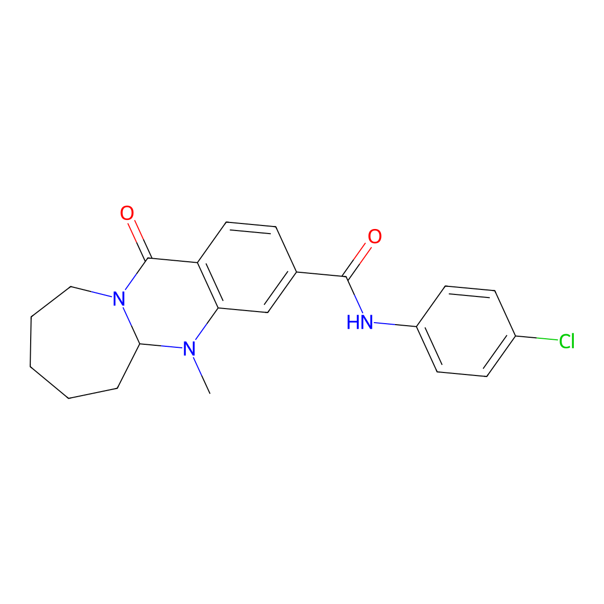 N-(4-chlorophenyl)-5-methyl-12-oxo-5,5a,6,7,8,9,10,12-octahydroazepino[2,1-b]quinazoline-3-carboxamide molecular structure, CAS 1775471-59-4