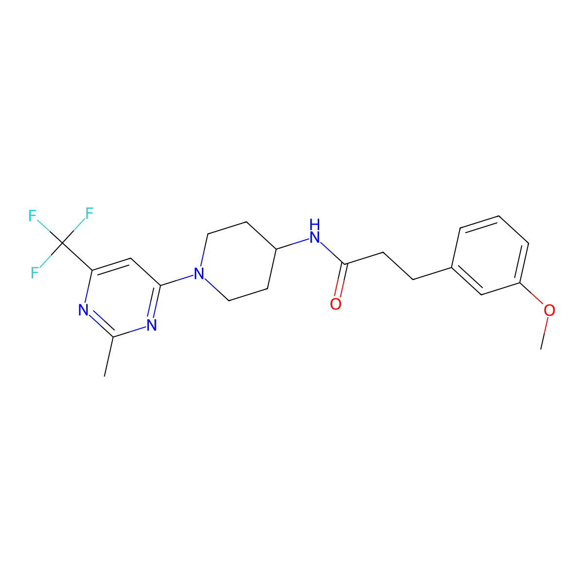 3-(3-methoxyphenyl)-N-{1-[2-methyl-6-(trifluoromethyl)pyrimidin-4-yl]piperidin-4-yl}propanamide molecular structure, CAS 1775473-25-0