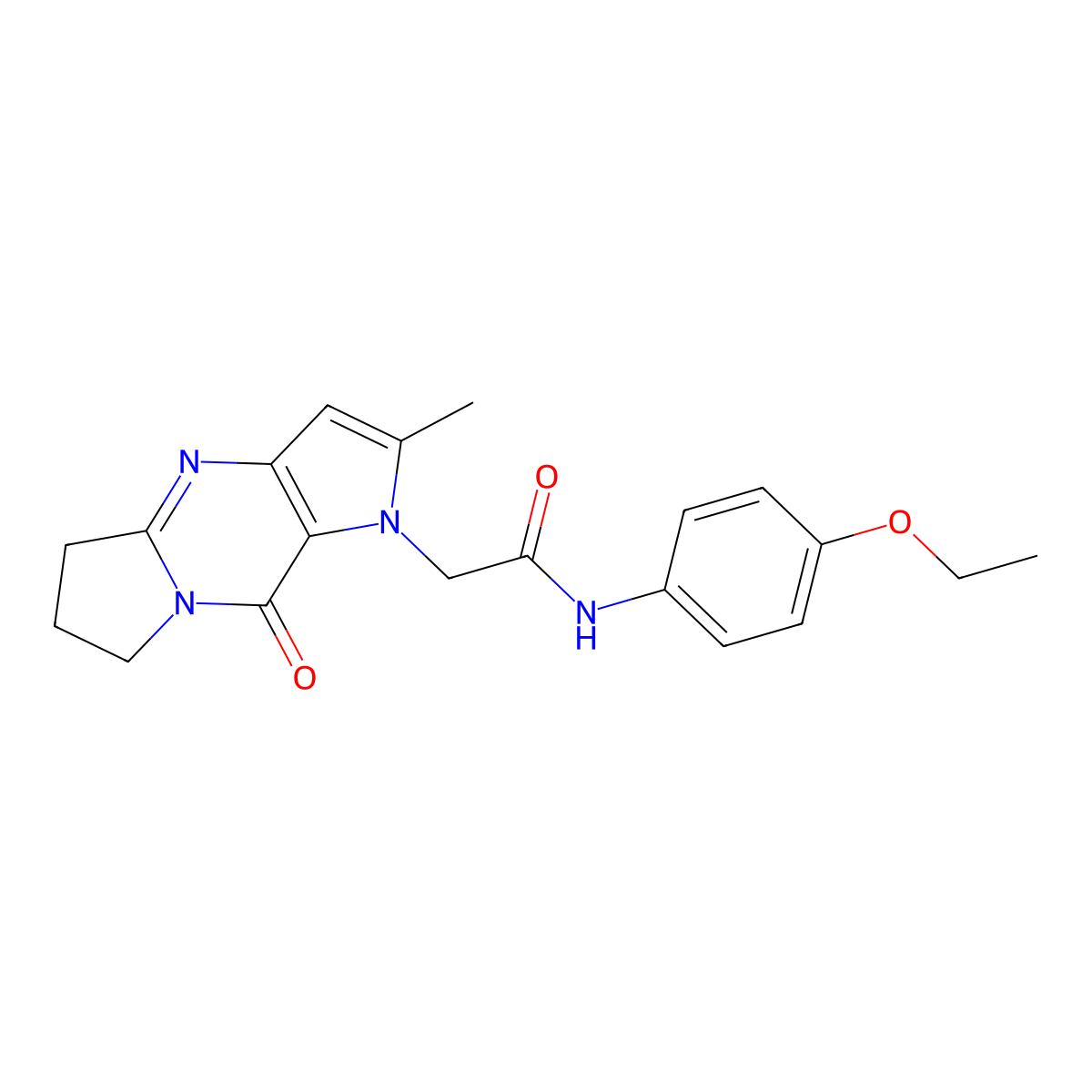 N-(4-ethoxyphenyl)-2-{5-methyl-2-oxo-1,4,8-triazatricyclo[7.3.0.0^{3,7}]dodeca-3(7),5,8-trien-4-yl}acetamide molecular structure, CAS 1775473-44-3