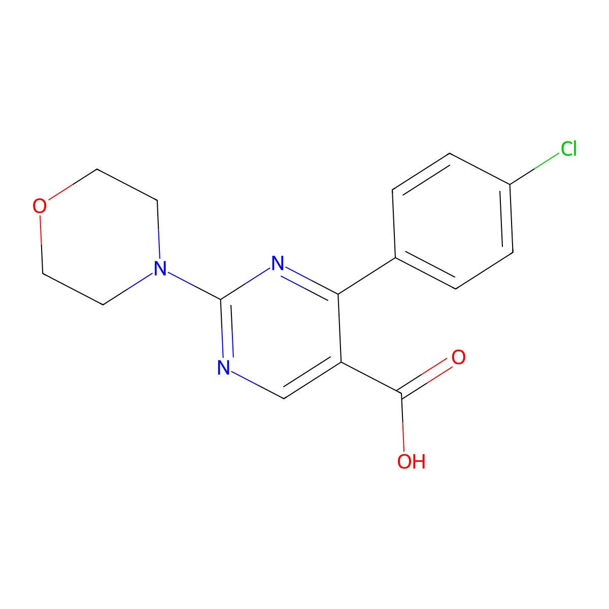 4-(4-Chlorophenyl)-2-(morpholin-4-yl)pyrimidine-5-carboxylic acid molecular structure, CAS 1775474-37-7