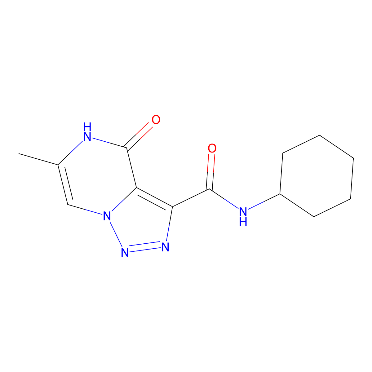 N-cyclohexyl-6-methyl-4-oxo-4,5-dihydro[1,2,3]triazolo[1,5-a]pyrazine-3-carboxamide molecular structure, CAS 1775475-00-7
