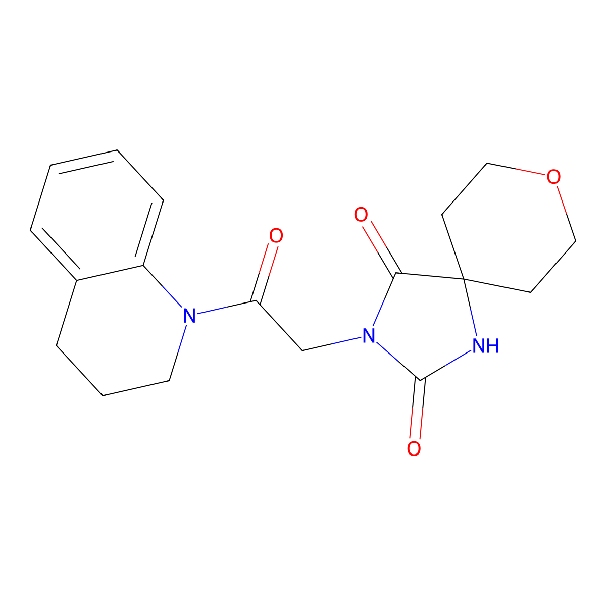 3-[2-(3,4-dihydroquinolin-1(2H)-yl)-2-oxoethyl]-8-oxa-1,3-diazaspiro[4.5]decane-2,4-dione molecular structure, CAS 1775477-16-1