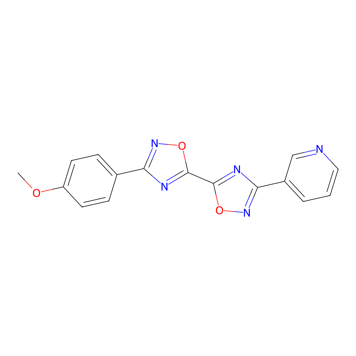 3-(4-Methoxyphenyl)-3'-pyridin-3-yl-5,5'-bi-1,2,4-oxadiazole molecular structure, CAS 1775480-87-9