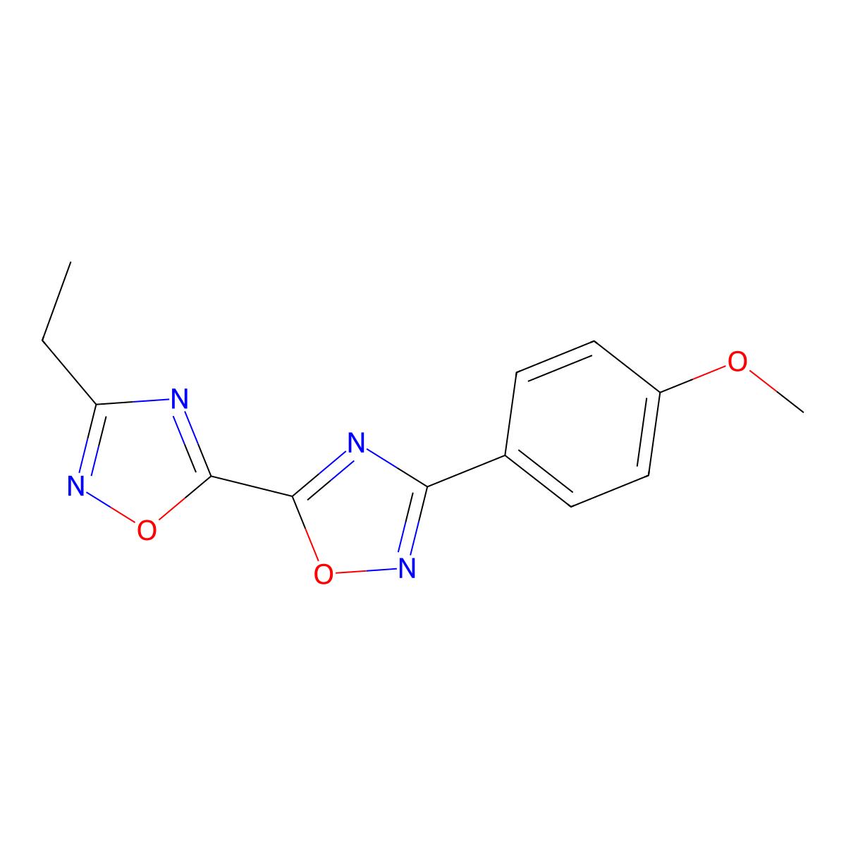 3-Ethyl-3'-(4-methoxyphenyl)-5,5'-bi-1,2,4-oxadiazole molecular structure, CAS 1775480-91-5