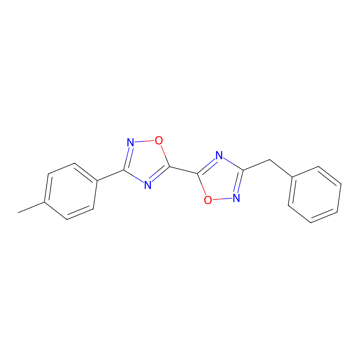 3-Benzyl-3'-(4-methylphenyl)-5,5'-bi-1,2,4-oxadiazole molecular structure, CAS 1775484-16-6