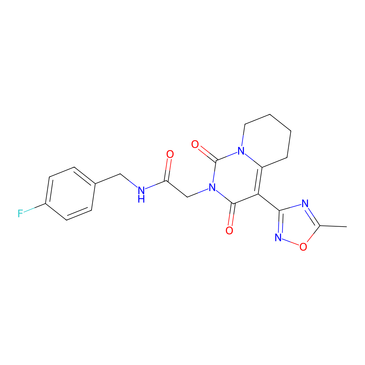 N-(4-fluorobenzyl)-2-[4-(5-methyl-1,2,4-oxadiazol-3-yl)-1,3-dioxo-5,6,7,8-tetrahydro-1H-pyrido[1,2-c]pyrimidin-2(3H)-yl]acetamide molecular structure, CAS 1775485-44-3