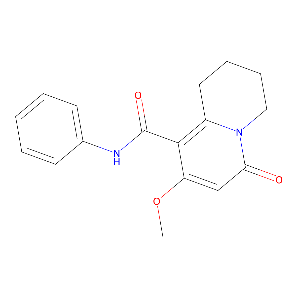 8-methoxy-6-oxo-N-phenyl-2,3,4,6-tetrahydro-1H-quinolizine-9-carboxamide molecular structure, CAS 1775486-18-4