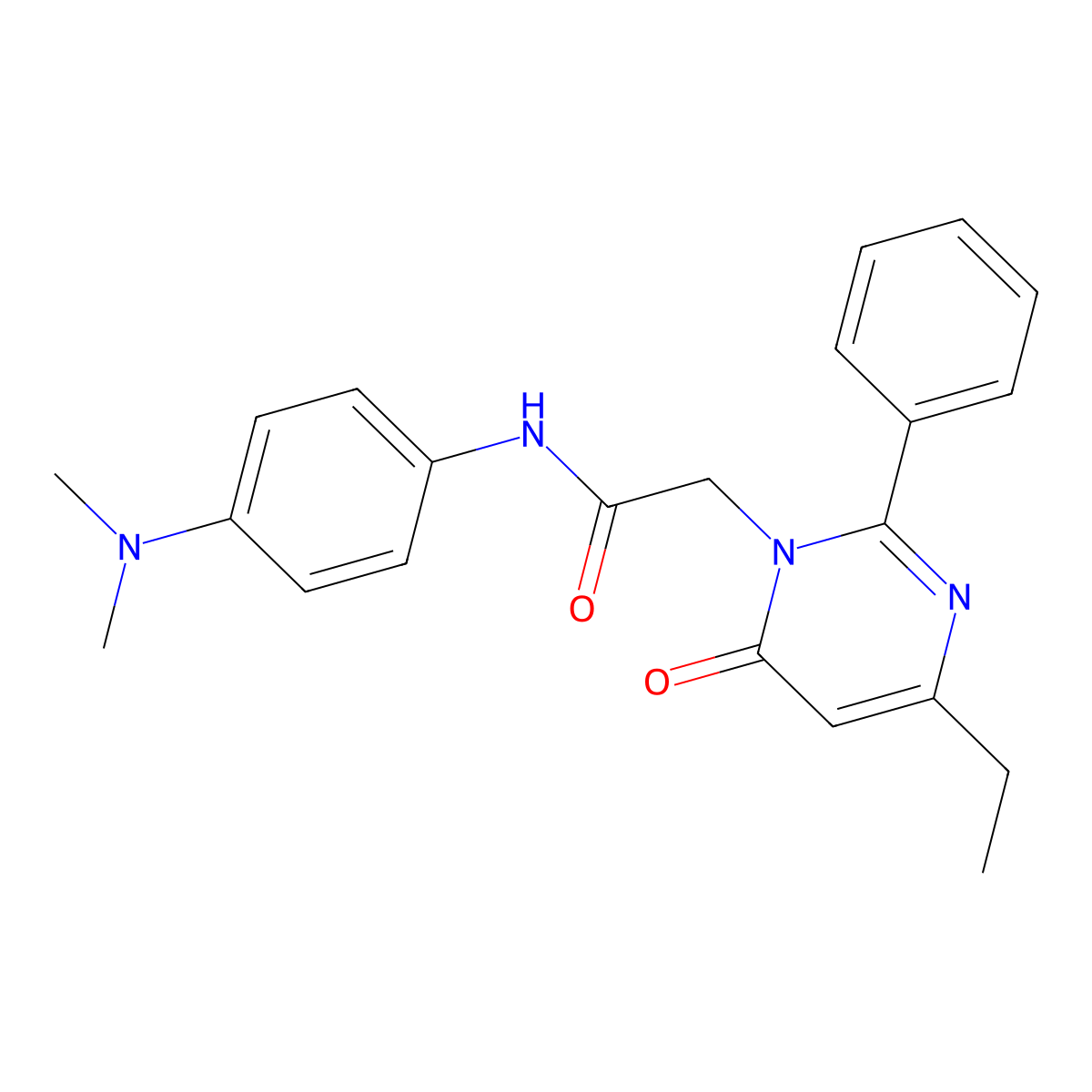 N-[4-(Dimethylamino)phenyl]-2-(4-ethyl-6-oxo-2-phenyl-1,6-dihydropyrimidin-1-YL)acetamide molecular structure, CAS 1775486-38-8