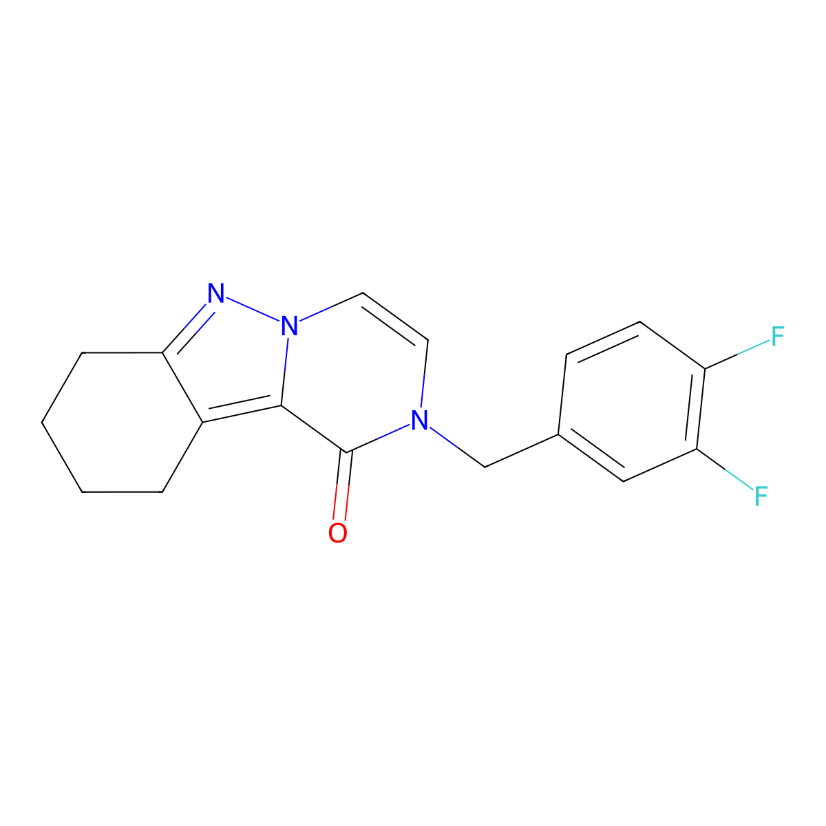 2-[(3,4-Difluorophenyl)methyl]-1H,2H,7H,8H,9H,10H-pyrazino[1,2-B]indazol-1-one molecular structure, CAS 1775490-22-6