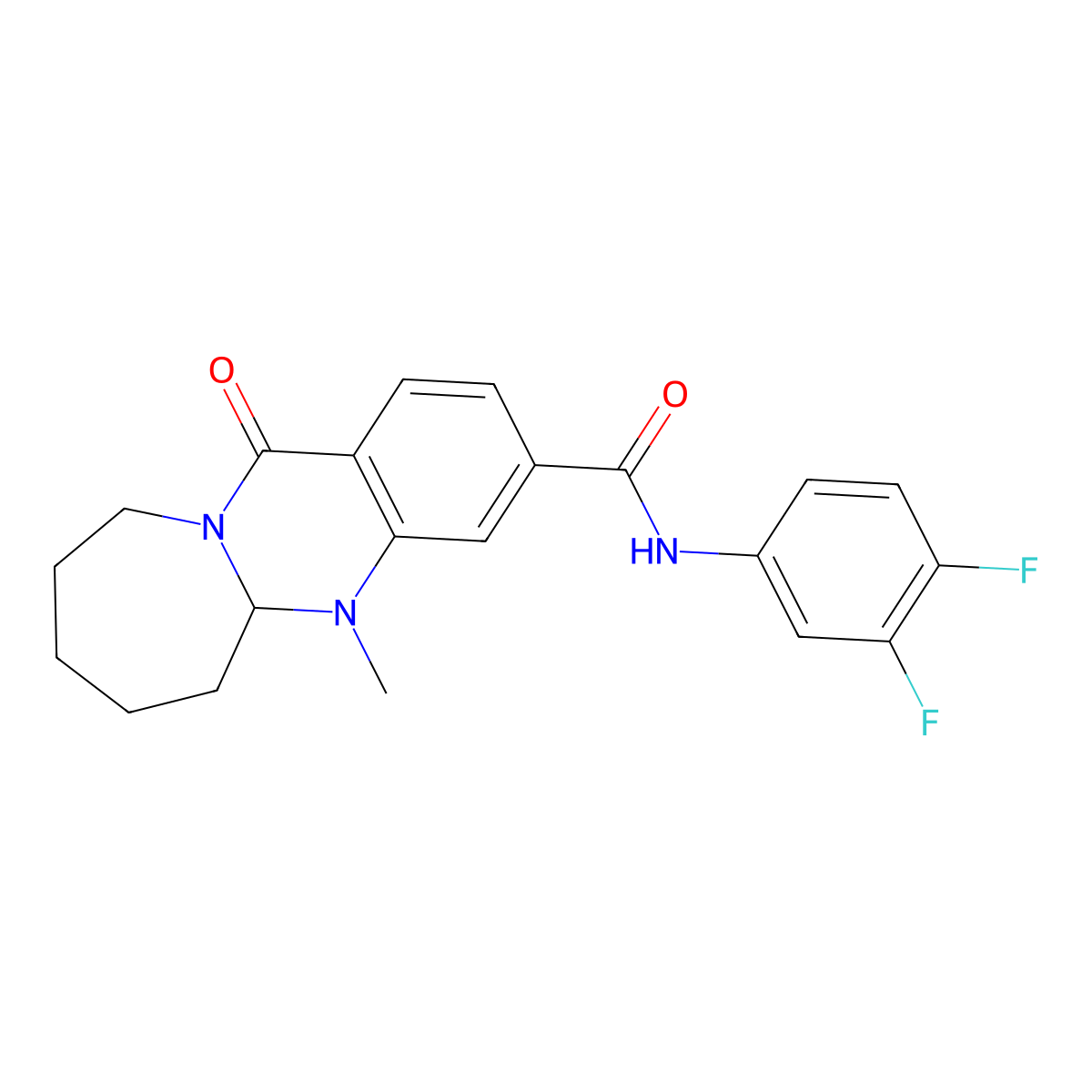 N-(3,4-difluorophenyl)-5-methyl-12-oxo-5,5a,6,7,8,9,10,12-octahydroazepino[2,1-b]quinazoline-3-carboxamide molecular structure, CAS 1775491-91-2