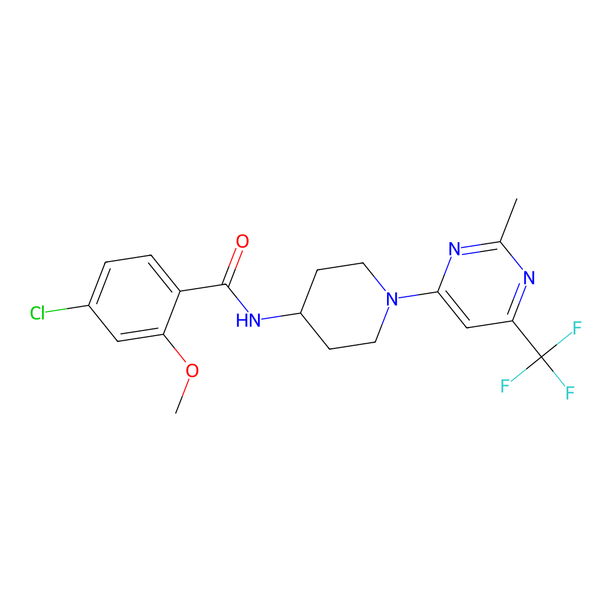 4-chloro-2-methoxy-N-{1-[2-methyl-6-(trifluoromethyl)pyrimidin-4-yl]piperidin-4-yl}benzamide molecular structure, CAS 1775492-05-1