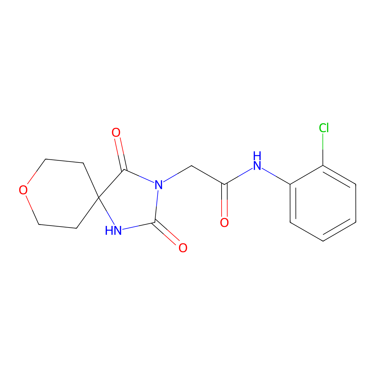 N-(2-chlorophenyl)-2-(2,4-dioxo-8-oxa-1,3-diazaspiro[4.5]dec-3-yl)acetamide molecular structure, CAS 1775492-66-4