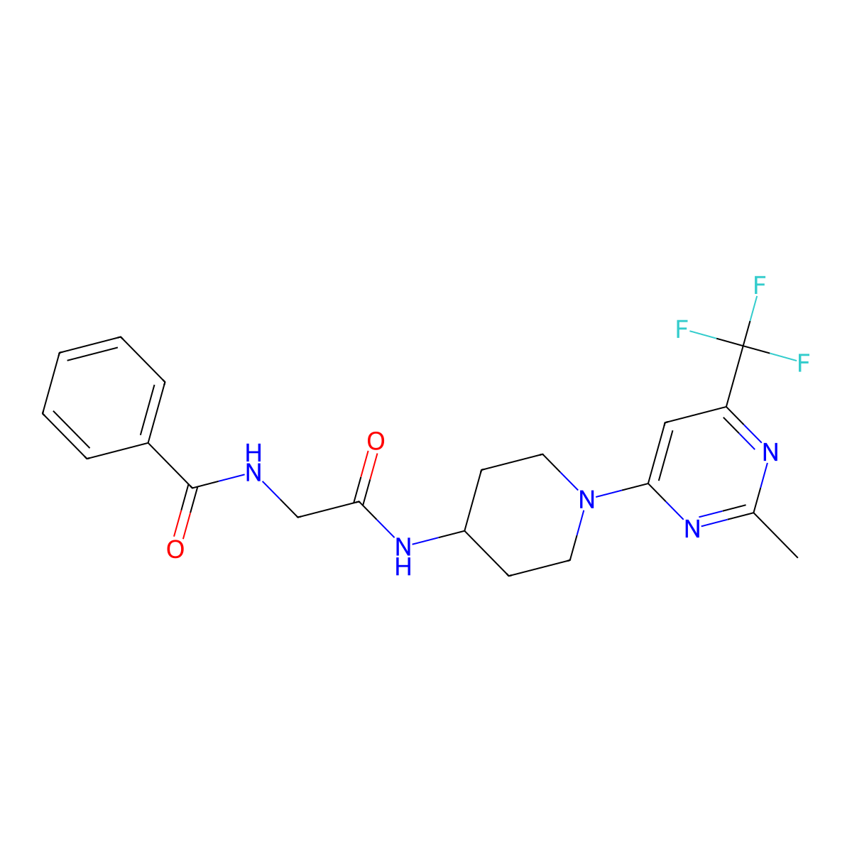 N-{1-[2-methyl-6-(trifluoromethyl)pyrimidin-4-yl]piperidin-4-yl}-2-(phenylformamido)acetamide molecular structure, CAS 1775492-89-1