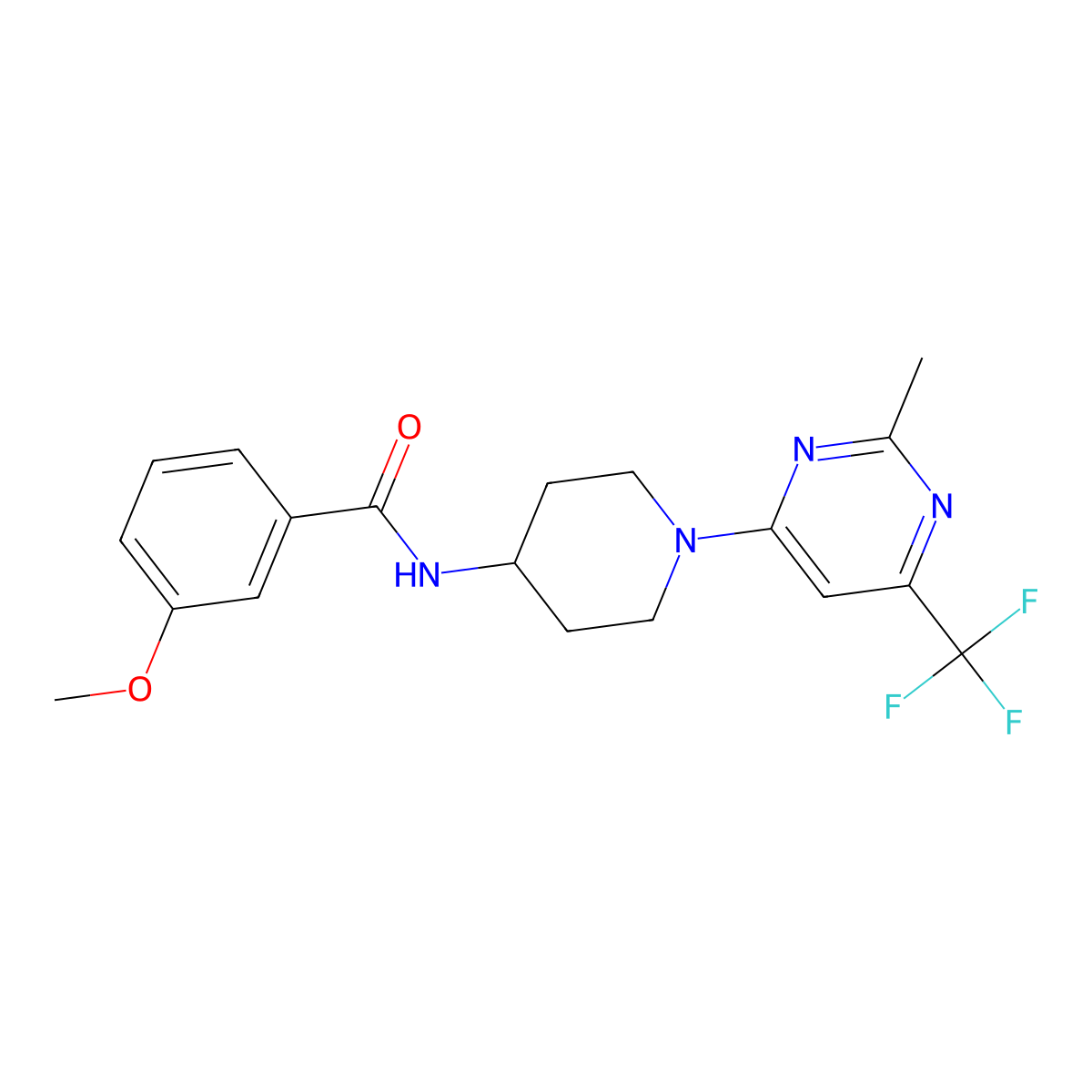 3-methoxy-N-{1-[2-methyl-6-(trifluoromethyl)pyrimidin-4-yl]piperidin-4-yl}benzamide molecular structure, CAS 1775492-91-5